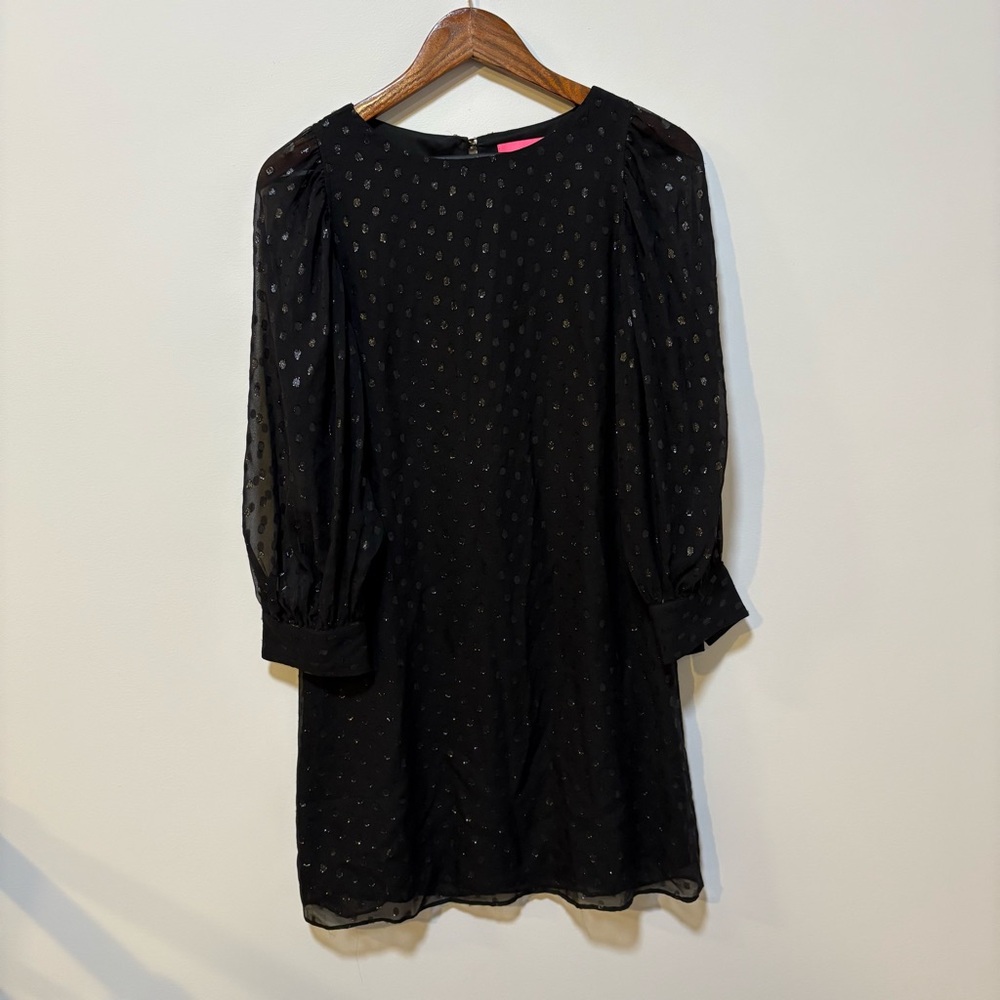 Lilly Pulitzer Women’s Size 0 (XS) Black Metallic Silk Blend Dress - Picture 1 of 5